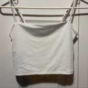 White Express Crop Tank Top